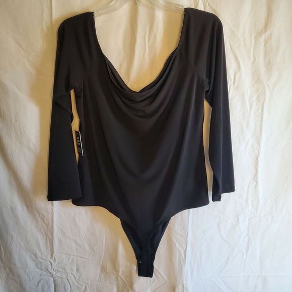 Express Bodysuit SZ XL Long Sleeve Sweetheart Neck Thong Bodycon - Picture 4 of 9